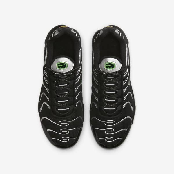 Nike Air Max Plus Older Dječje Tenisice Crne Zelene Metalne Srebrne Crne | NK345CLI