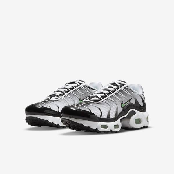 Nike Air Max Plus Older Dječje Tenisice Bijele Crne Srebrne Menta | NK369OUS