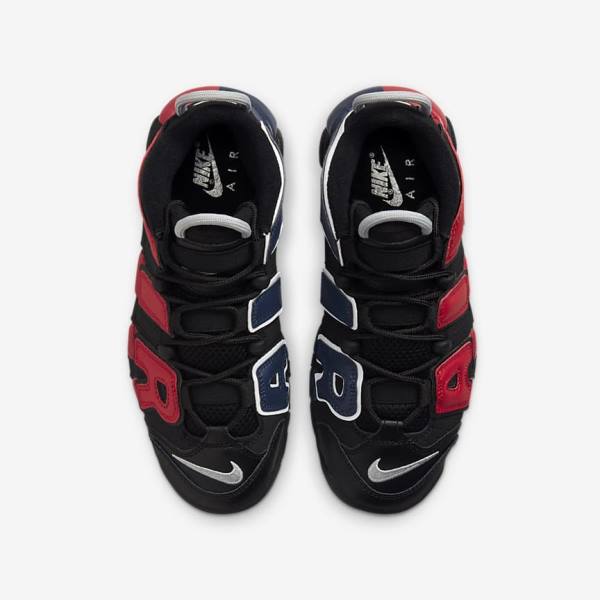 Nike Air More Uptempo Older Dječje Tenisice Crne Tamnoplave Bijele Crvene | NK061OLP