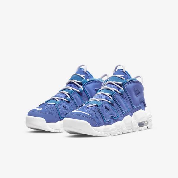 Nike Air More Uptempo Older Dječje Tenisice za košarku Plave Bijele | NK453PLV