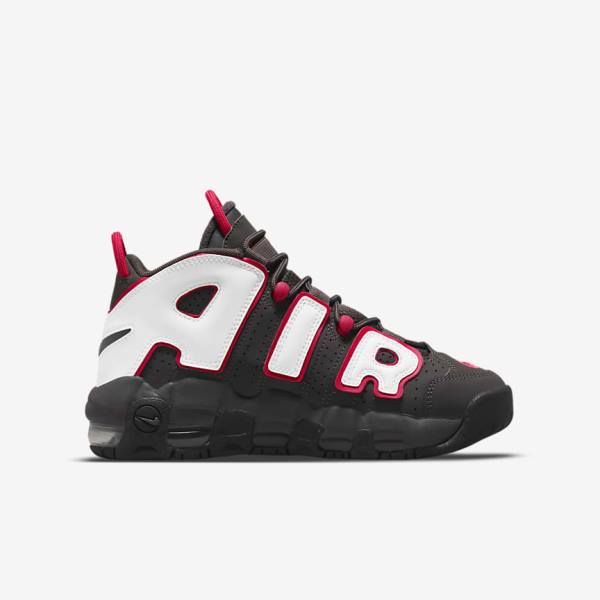 Nike Air More Uptempo Older Dječje Tenisice Sive Crne Crvene Bijele | NK914NGD