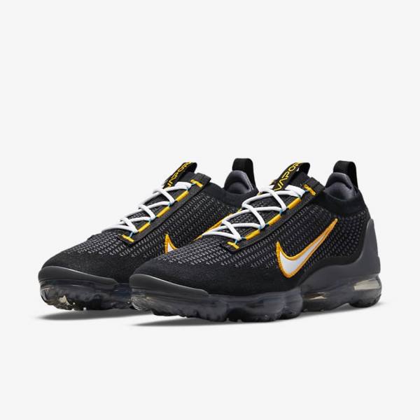 Nike Air VaporMax 2021 FK Muške Tenisice Crne Zlatne Tamno Sive Bijele | NK971MOG