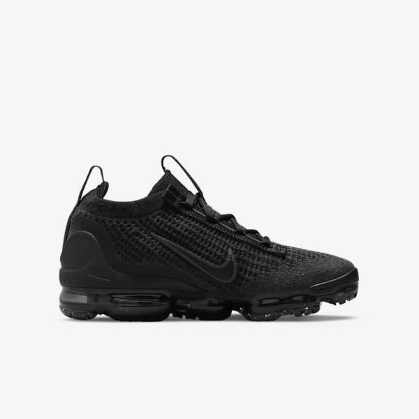 Nike Air VaporMax 2021 FK Older Dječje Tenisice Crne Tamno Sive | NK752OLV