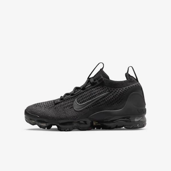 Nike Air VaporMax 2021 FK Older Dječje Tenisice Crne Tamno Sive | NK752OLV