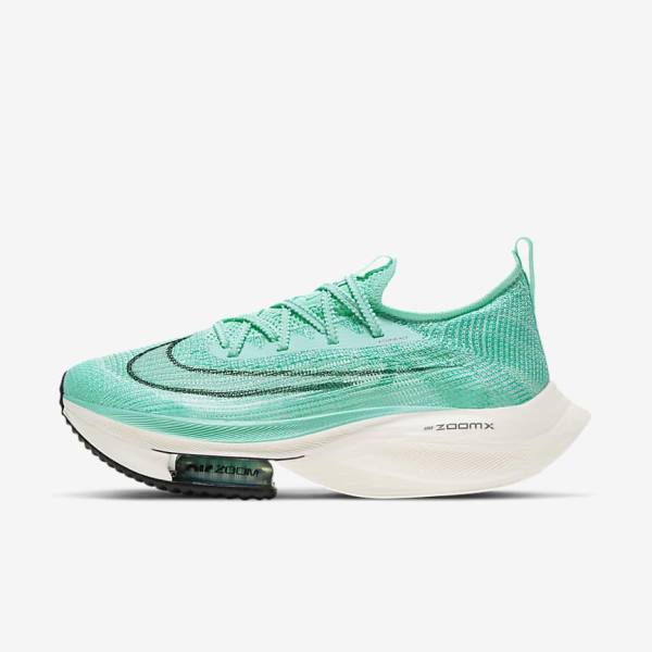 Nike Air Zoom Alphafly NEXT% Flyknit Road Racing Ženske Tenisice Za Trčanje Tirkizne Crne Svijetlo Tirkizne Bijele | NK683MDE