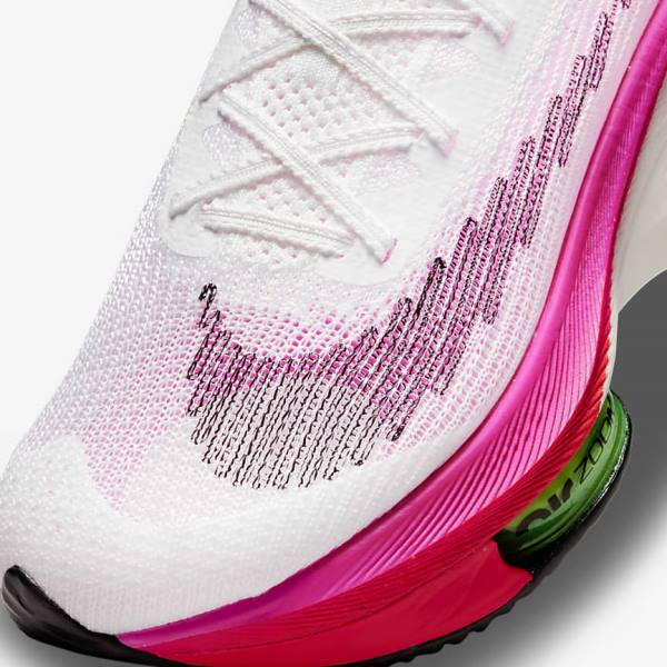 Nike Air Zoom Alphafly NEXT% Flyknit Road Racing Ženske Tenisice Za Trčanje Bijele Crne Crne | NK987TGR