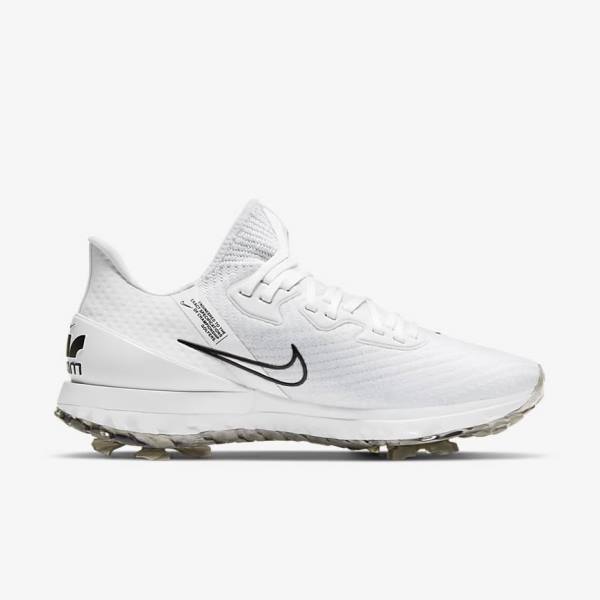 Nike Air Zoom Infinity Tour Muške Cipele za golf Bijele Platine Crne | NK835HJB