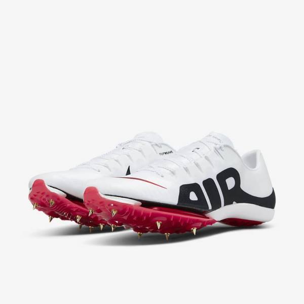 Nike Air Zoom Maxfly More Uptempo Athletics Sprinting Spikes Muške Tenisice Za Trčanje Bijele Crvene Crne | NK687THZ