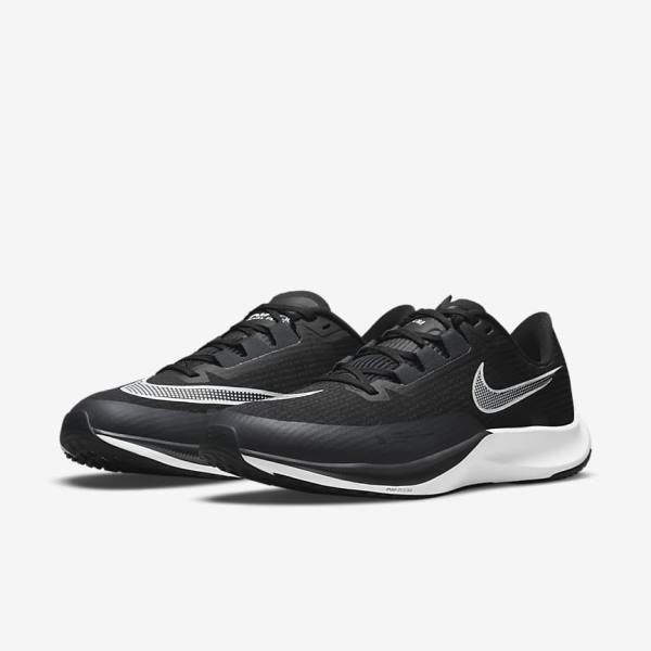 Nike Air Zoom Rival Fly 3 Road Racing Muške Tenisice Za Trčanje Crne Tamno Sive Bijele | NK876VOH