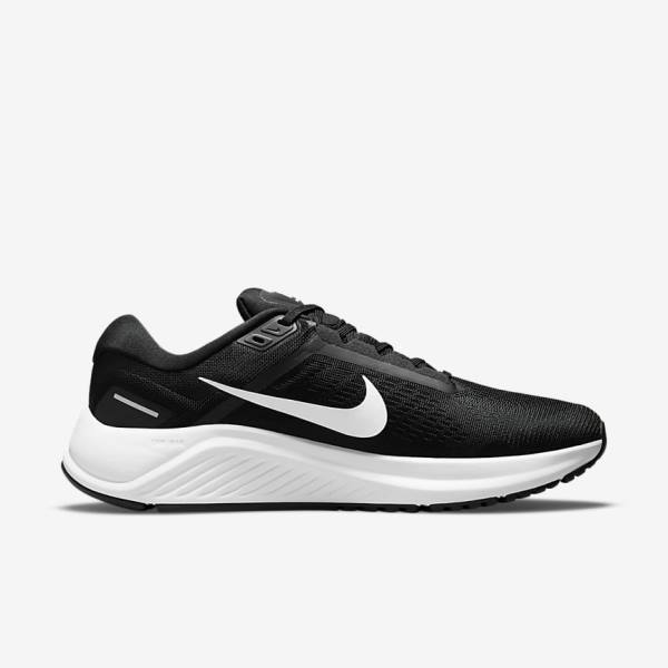 Nike Air Zoom Structure 24 Road Muške Tenisice Za Trčanje Crne Bijele | NK153FOA