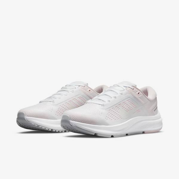 Nike Air Zoom Structure 24 Road Ženske Tenisice Za Trčanje Bijele Svijetlo Roze Sive Zelene | NK108NRT