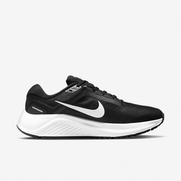 Nike Air Zoom Structure 24 Road Ženske Tenisice Za Trčanje Crne Bijele | NK293XGQ