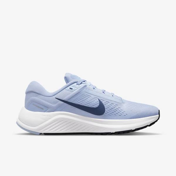 Nike Air Zoom Structure 24 Road Ženske Tenisice Za Trčanje Svijetlo Plave Bijele Tamnoplave Tamnoplave | NK512XPY