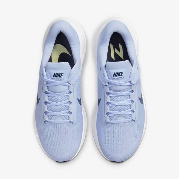 Nike Air Zoom Structure 24 Road Ženske Tenisice Za Trčanje Svijetlo Plave Bijele Tamnoplave Tamnoplave | NK512XPY