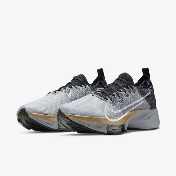 Nike Air Zoom Tempo NEXT% Road Muške Tenisice Za Trčanje Crne Platine Sive Bijele | NK716ZDK