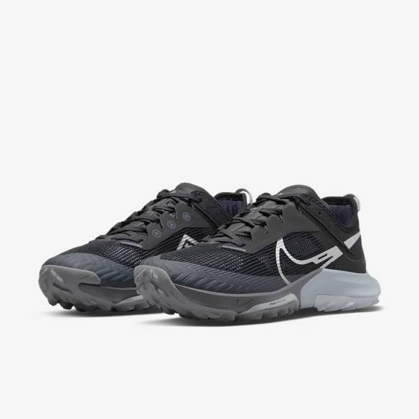 Nike Air Zoom Terra Kiger 8 Trail Ženske Tenisice Za Trčanje Crne Tamno Sive Platine | NK590ZBI