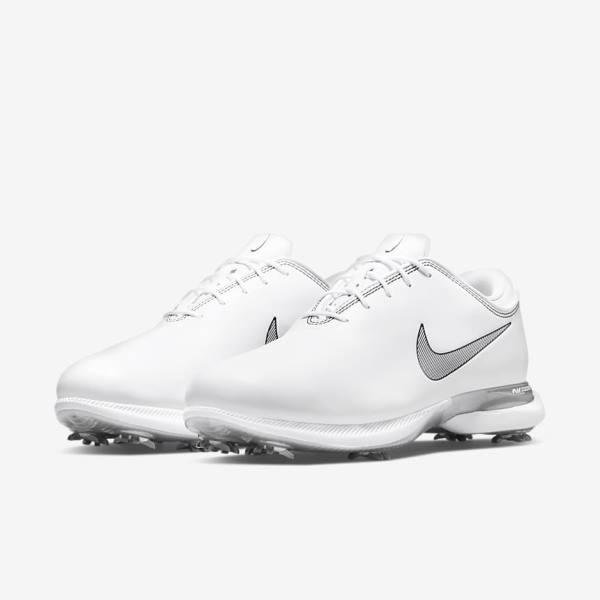 Nike Air Zoom Victory Tour 2 Muške Cipele za golf Bijele Metalne Platine Crne | NK427GLZ