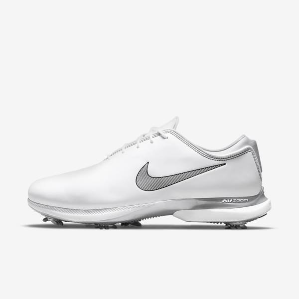 Nike Air Zoom Victory Tour 2 Muške Cipele za golf Bijele Metalne Platine Crne | NK427GLZ