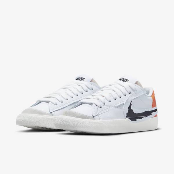 Nike Blazer Low 77 Jumbo Muške Tenisice Bijele Narančaste Crne | NK872DPZ