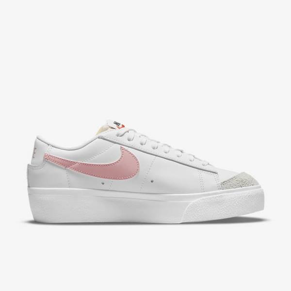 Nike Blazer Low Platform Ženske Tenisice Bijele Crne Roze | NK106VPJ