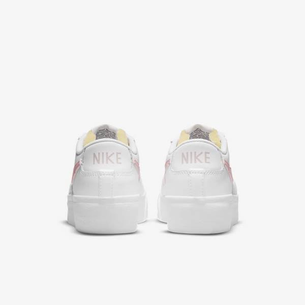 Nike Blazer Low Platform Ženske Tenisice Bijele Crne Roze | NK106VPJ