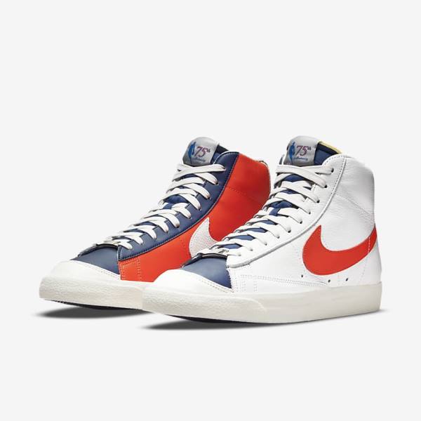 Nike Blazer Mid 77 EMB Muške Tenisice Bijele Plave Narančaste | NK509EGK