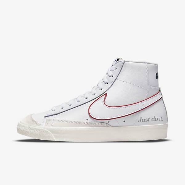 Nike Blazer Mid 77 Muške Tenisice Bijele Zelene Metalne Srebrne Crvene | NK237VEX