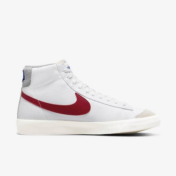 Nike Blazer Mid 77 Muške Tenisice Bijele Svijetlo Sive Crvene | NK261AQP