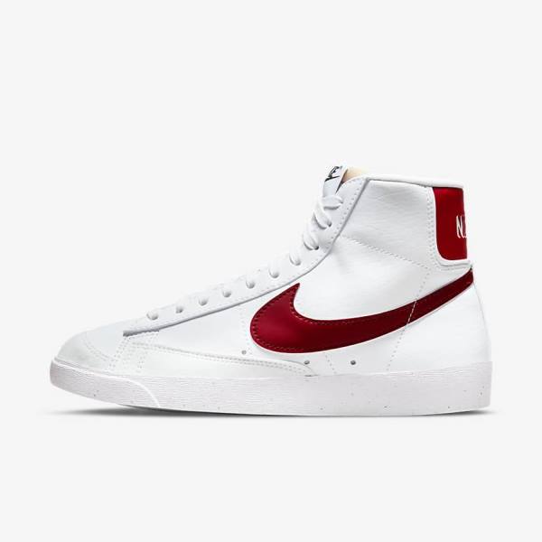 Nike Blazer Mid 77 Next Nature Ženske Tenisice Bijele Crne Crvene | NK263KAD