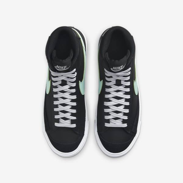 Nike Blazer Mid 77 Older Dječje Tenisice Crne Bijele Menta | NK204LNI