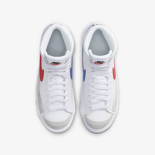 Nike Blazer Mid 77 Older Dječje Tenisice za košarku Bijele Plave Crne Crvene | NK510QMF