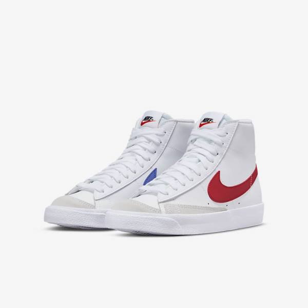 Nike Blazer Mid 77 Older Dječje Tenisice za košarku Bijele Plave Crne Crvene | NK510QMF