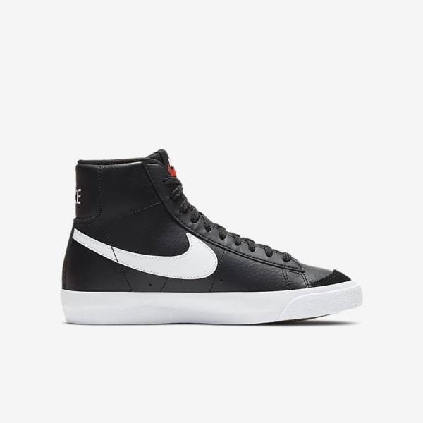 Nike Blazer Mid 77 Older Dječje Tenisice Crne Bijele Narančaste | NK769HUL