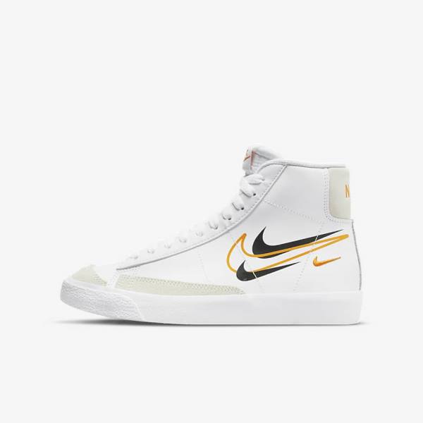 Nike Blazer Mid 77 Older Dječje Tenisice Bijele Crne Bijele | NK854GFR