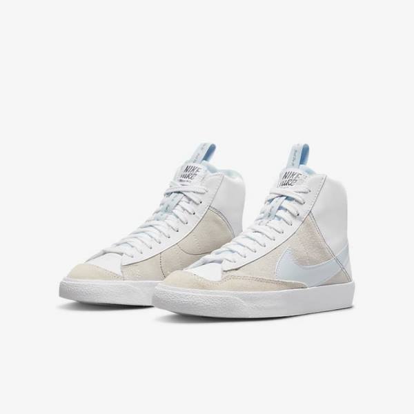 Nike Blazer Mid 77 SE Dance Older Dječje Tenisice Bijele Plave Sive | NK485JHU