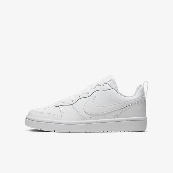 Nike Court Borough Low 2 Older Dječje Tenisice Bijele | NK857ZPN