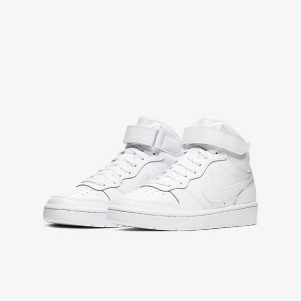 Nike Court Borough Mid 2 Older Dječje Tenisice Bijele | NK312ALC