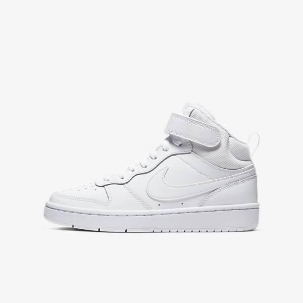 Nike Court Borough Mid 2 Older Dječje Tenisice Bijele | NK312ALC