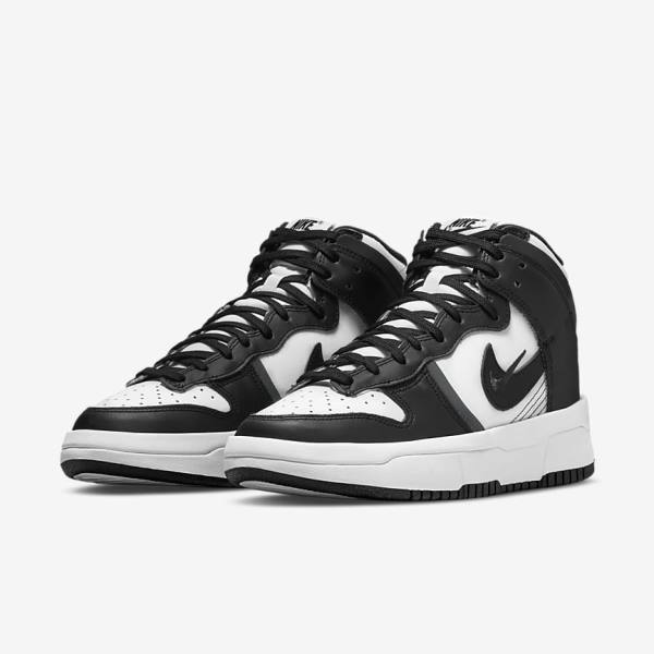 Nike Dunk High Up Ženske Tenisice Bijele Tamno Sive Crne | NK802SWY