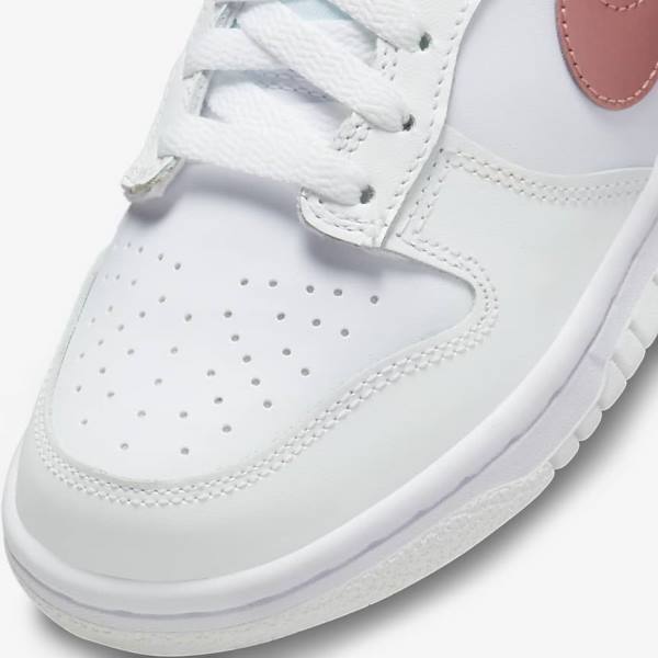 Nike Dunk Low Older Dječje Tenisice Bijele Metalne Crvene Smeđe | NK256BJF