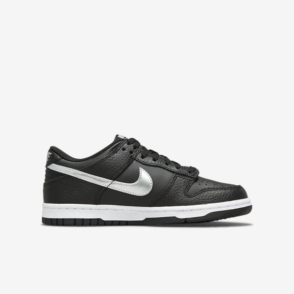 Nike Dunk Low Older Dječje Tenisice Crne Sive Bijele | NK810LVA