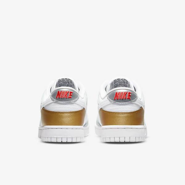 Nike Dunk Low SE Ženske Tenisice Zlatne Srebrne Crvene Bijele | NK648WXA