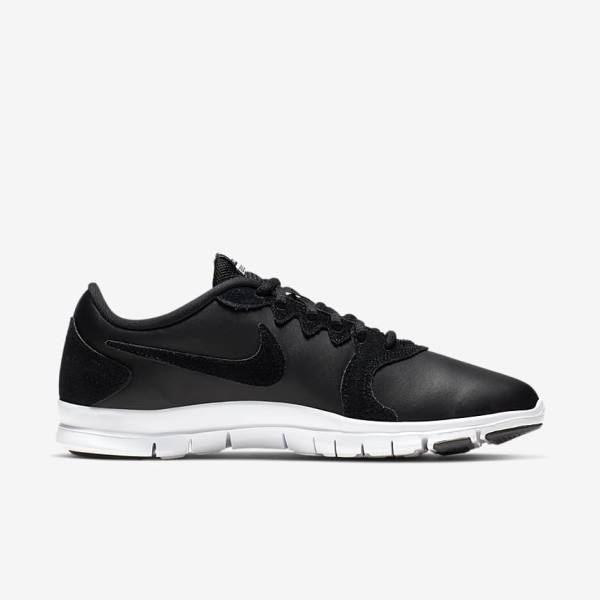 Nike Flex Essential TR Leather Ženske Tenisice Za Trening Crne Bijele Svijetlo Crvene Crne | NK298GBY