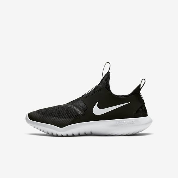 Nike Flex Runner Older Dječje Tenisice Za Trčanje Crne Bijele | NK861VGN