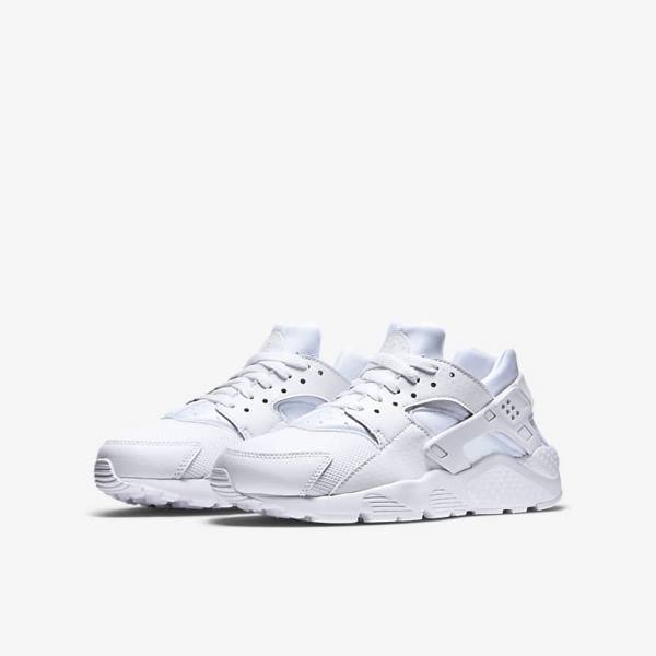 Nike Huarache Run Older Dječje Tenisice Bijele Platine Bijele | NK452VFK