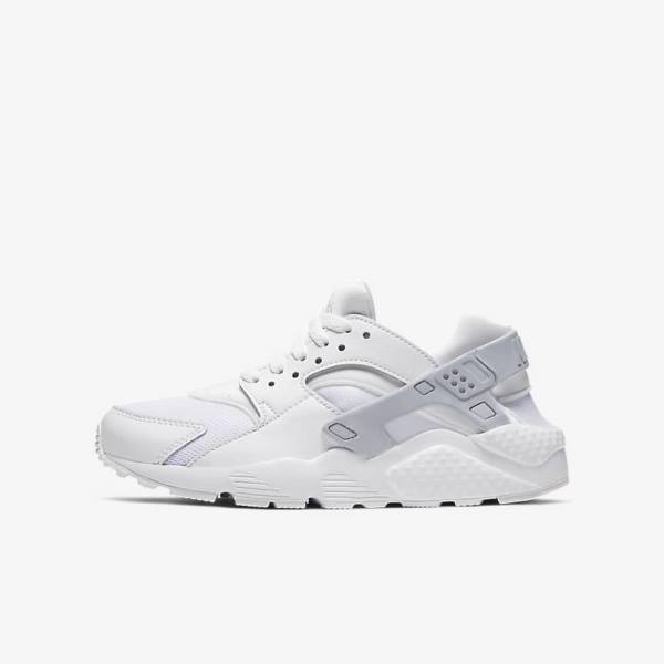 Nike Huarache Run Older Dječje Tenisice Bijele Platine Bijele | NK452VFK