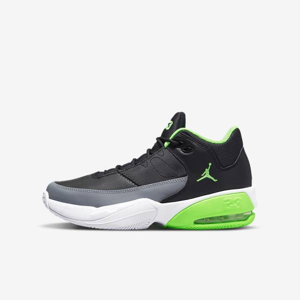 Nike Jordan Max Aura 3 Older Dječje Jordan Tenisice Crne Sive Bijele Zelene | NK601SEF