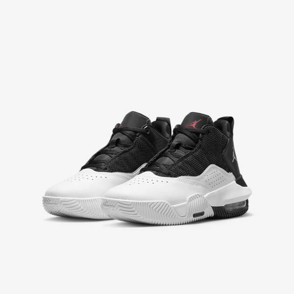 Nike Jordan Stay Loyal Older Dječje Jordan Tenisice Crne Bijele Metalne Srebrne Crvene | NK293SUE