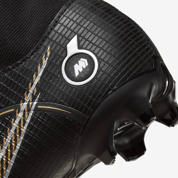 Nike Jr. Mercurial Superfly 8 Academy MG Older Multi-Ground Dječje Tenisice Za Nogomet Crne Metalne Srebrne Sive Metalne Zlatne | NK142XLF