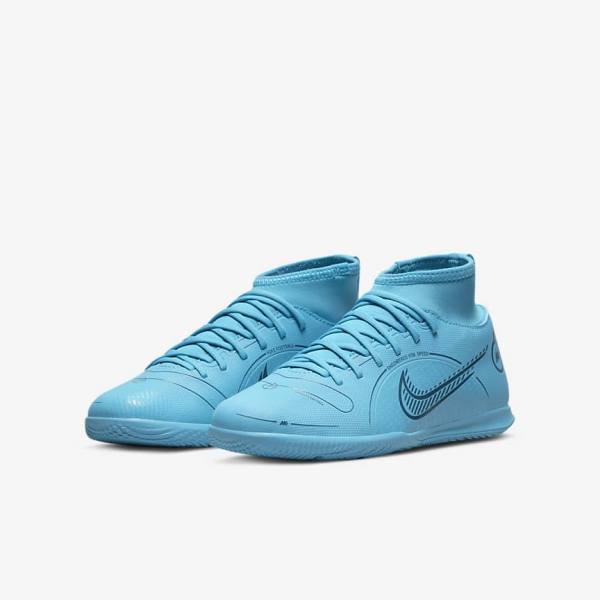 Nike Jr. Mercurial Superfly 8 Club IC Older Indoor-Court Dječje Tenisice Za Nogomet Plave Narančaste | NK748GYZ